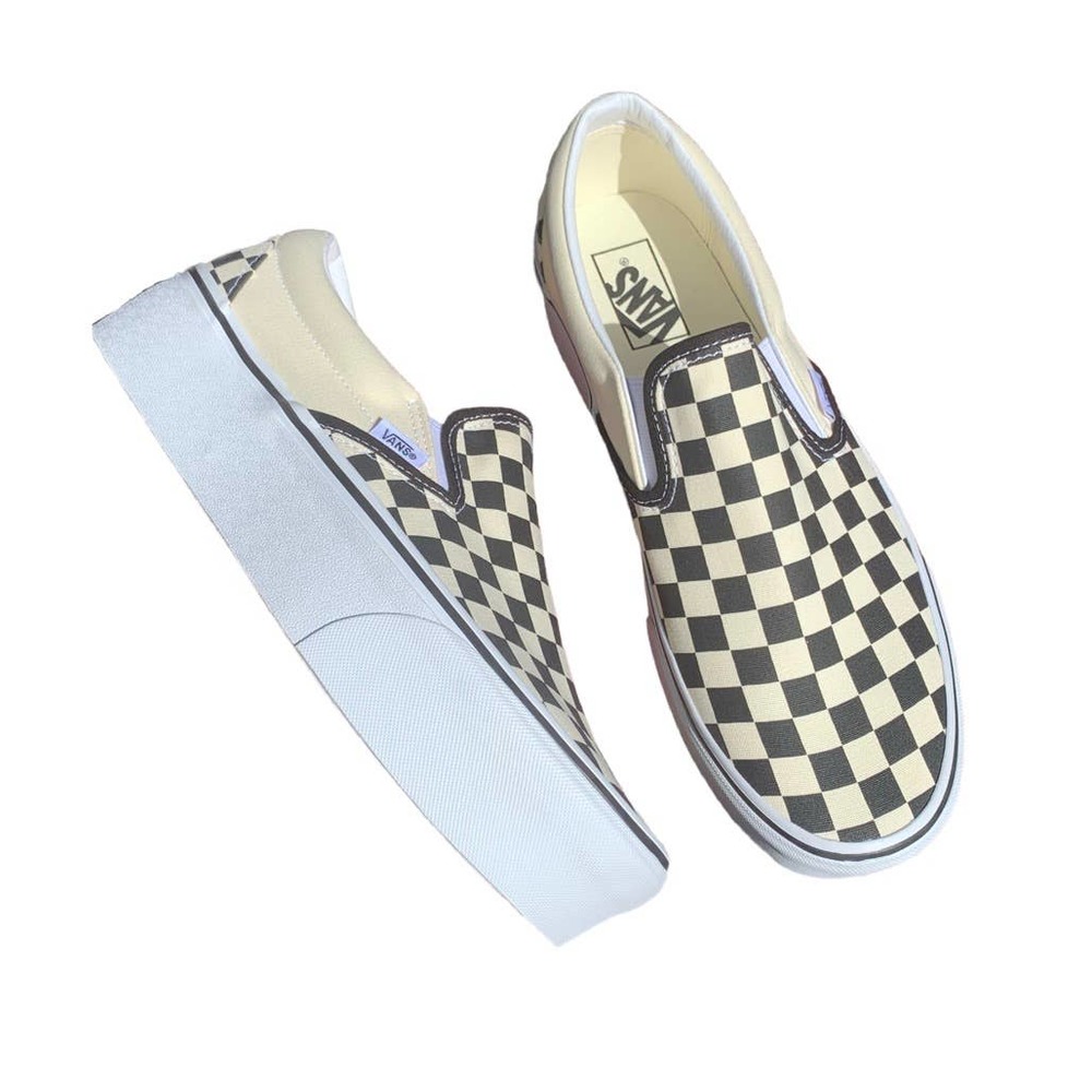 VANS Slip-on Stackform Platform Checkerboard Black/White NEW M10/W11.5